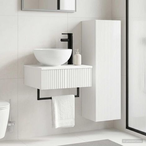 vidaXL Bathroom Furniture Set 2 pcs High Gloss White (1/5)