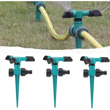 3 Stück 360° automatischer Rasensprinkler, dreiarmiger rotierender Sprinkler, automatisches Rasensprinkler-Bewässerungssystem, kann für die Garten- und Pastoralbewässerung verwendet werden (1/5)