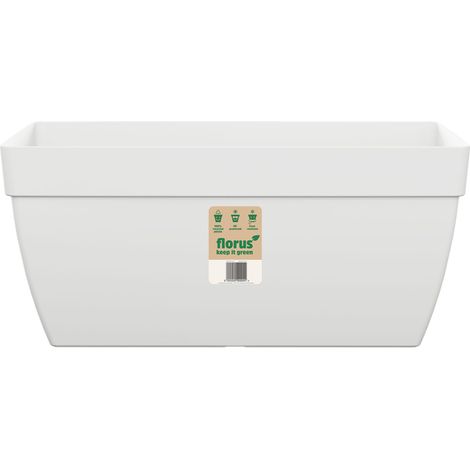 Florus Paris Terrace Trough 60 - Blanc - L 59 x B 29 x H 26 cm - extérieur - 100% recyclé