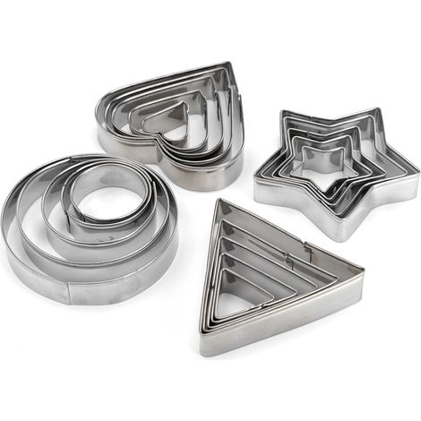 Emporte-Pièce En Acier Inoxydable - 4 Formes Géométriques - Pour Biscuits Gâteaux Sandwichs - Lot De 4 Pièces (1/5)