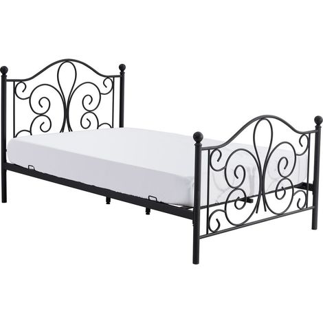 Cama Houston 1355, Negro, Individuales, 120x200, Somieres, 124x210x93cm