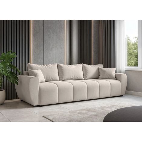 AX LIVING Malatya Big Sofa mit Schlaffunktion Schlafsofa in Beige 246