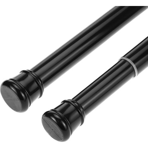 2PCS Tringle à Rideaux Télescopique Sans Perçage, Noir, 50-80 cm, Antidérapante (1/5)