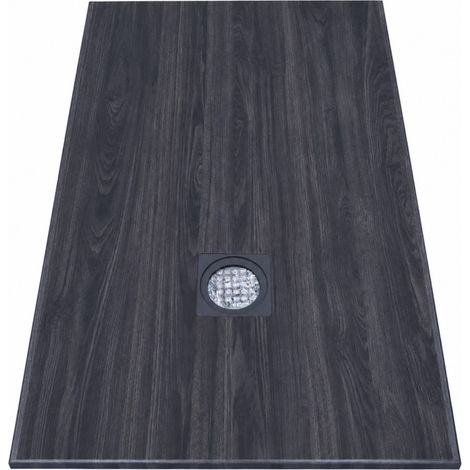 Receveur de Douche Extra-Plat 120x80x3cm O'DESIGN Alicante Solidstone Noyer Marron - ALICANTE120x80NO (1/4)