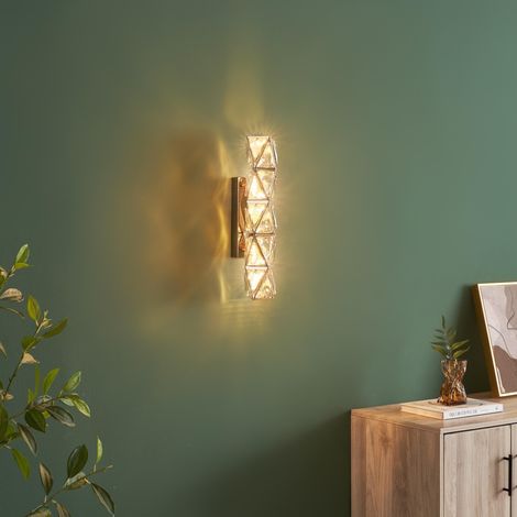 Applique dorée ultra chic en métal et cristaux décoratifs LED - Dalina (1/5)