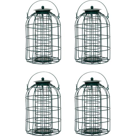 Pack of 4 Wild Bird Fat Ball Feeder with Squirrel Guard (1/5)