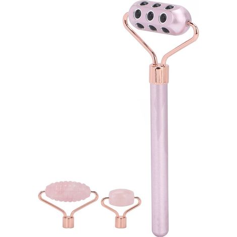 Rouleau de Quartz Rose et Germanium 3 en 1 pour Soin du Visage et Raffermissement Cutané (1/5)