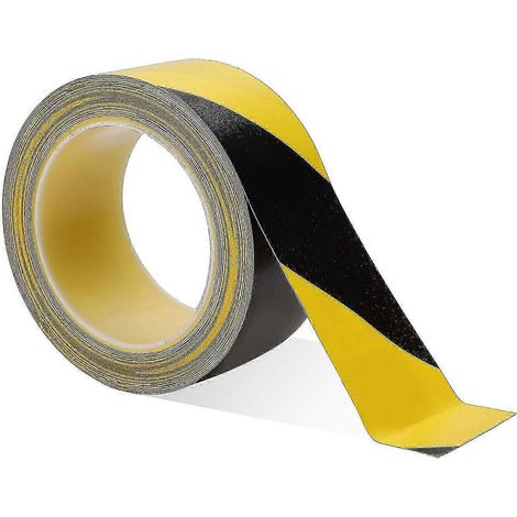Ruban de signalisation jaune et noir pour escaliers, 33 m x 50 mm - Bon état (1/5)