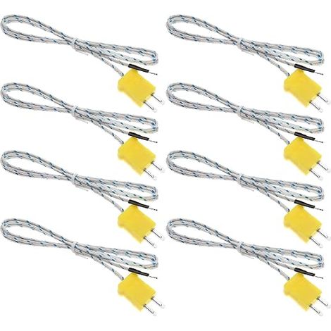 Lot de 8 mini-connecteurs de type K - Sonde de température de 1 m - Ligne de détection de température de type K - Plage de mesure de -40 °C à 400 °C (1/5)