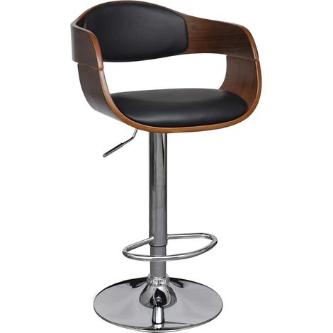 Maison Exclusive - Sgabelli da Bar 2 pz Neri in Legno Piegato e Similpelle (1/5)
