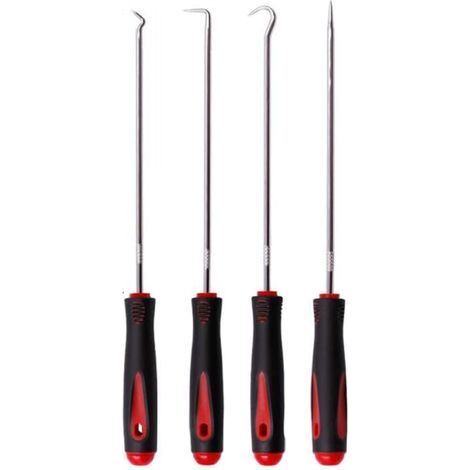 Set of 4 hooks for oil seals, everyday household maintenance tools (extended type, the metal part is 150 mm long)