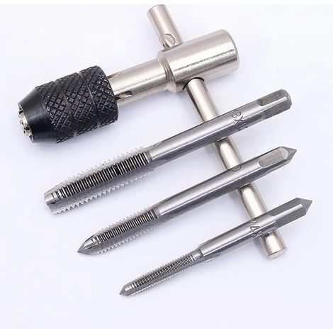 Clé à tarauder en T, jeu de tarauds manuels pour tarauds M3-8, 6 pièces (1/5)