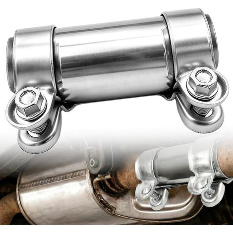 Collier de Serrage Double pour Tuyau d'Échappement, 45 mm, Acier Inoxydable, pour Voiture, Moto (1/5)
