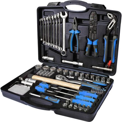 SW-Stahl 06970L Boîte à outils universelle 1/4, 1/2', 120 pièces, boîte à outils avec outils, coffret à outils, boîte à outils principale remplie professionnellement