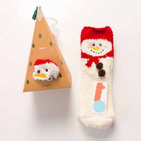 Chaussette Pendante - Décoration Arbre De Noël - Cadeau En Boîte - Rouge - 1 Pièce (1/4)