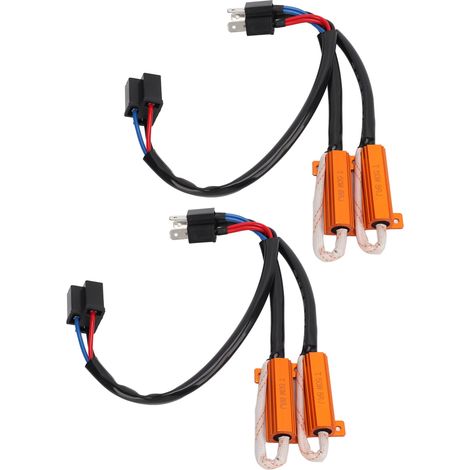 2pcs Résistance LED H4 50W 8Ω Anti-Erreur pour Ampoules LED, Décodage et Dépannage, Charge Factice (1/5)