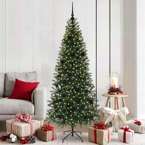 Künstlicher Weihnachtsbaum mit 300 LEDs Grün 180 cm PE und PVC