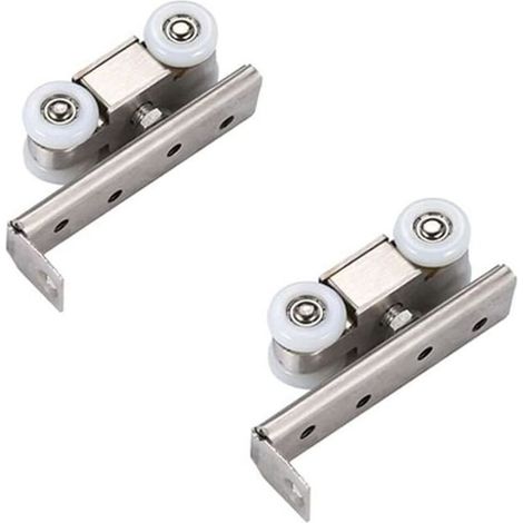 Roulette suspendue en acier inoxydable, roulette à rail silencieux, porte coulissante en alliage de zinc, acier inoxydable épaissi (1/4)