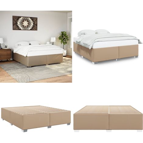 vidaXL Cadre de lit sans matelas cappuccino 180x200 cm similicuir (1/5)