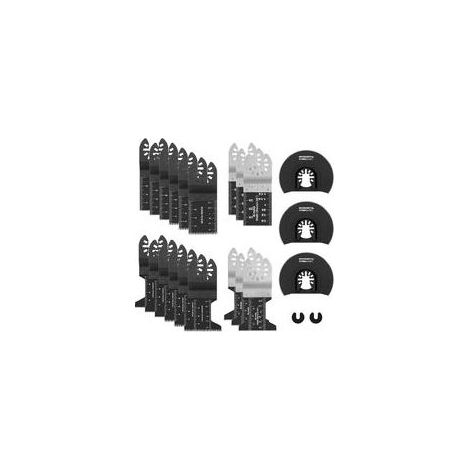 Lame pour outil multifonction, lame de scie oscillante pour métal/bois, kit de 23 accessoires pour outils multifonctions, 7 types d'accessoires pour outils filaires - Noir (1/5)