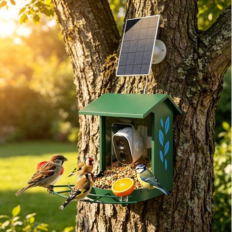 Solar-Vogelfutterhaus mit 2K-Kamera, 2,5 L, 142°, IP65 HAVRYA (1/5)