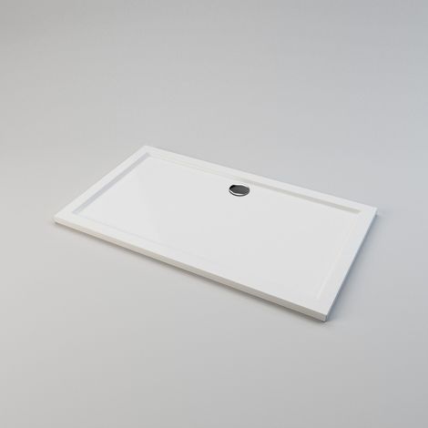 ELEGANT White Shower Tray Rectangular Low Profile Shower Tray Resin Shower Base Tray for Shower Enclosure with Free Waste Trap 1400 x 800 x 40 mm