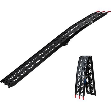 TRUTZHOLM 1 x Auffahrrampe klappbar 228 cm Traglast 340 kg Alu schwarz gelocht Motorradrampe Verladerampe