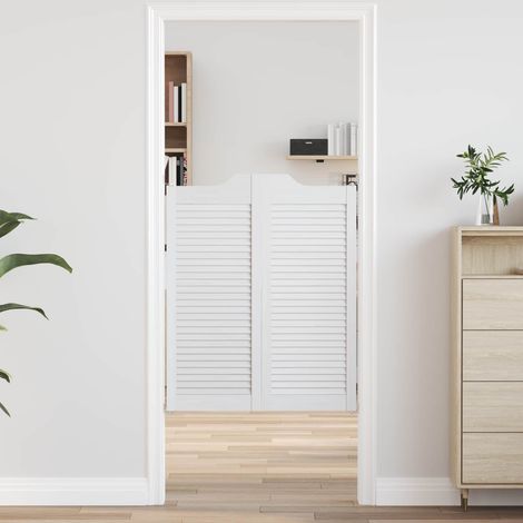 vidaXL Portes battantes 2 pcs Blanc Bois de pin massif