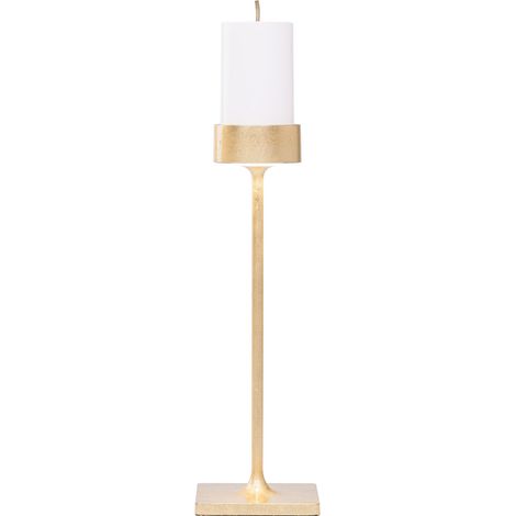 Perpetua Lampada da Tavolo Senza Fili a un Braccio, Versione Alta con Batteria Rimovibile, Finitura Foglia Color Oro, Design in Alluminio IP54