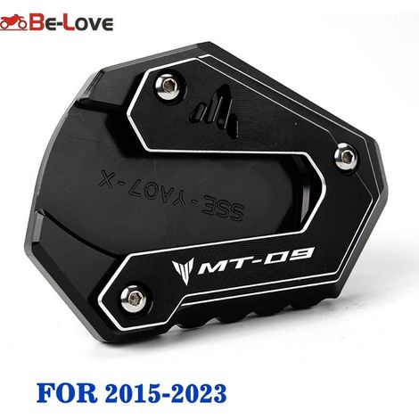 (Noir 2015-2023) Compatible avec YAMAHA MT-09 MT 09 MT09 Tracer 900 XSR900 2014-2023 2021 22 Béquille latérale, extension et support maxpower (1/4)