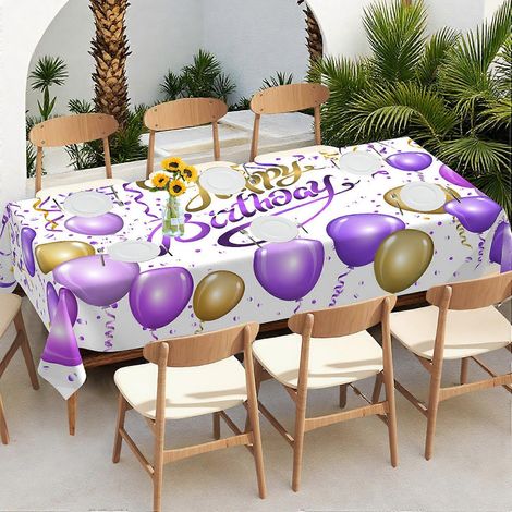 Nappe rectangulaire épaisse et imperméable à motif ballons d'anniversaire, motif quatre saisons, référence 5279, 152 x 305 cm (1/3)