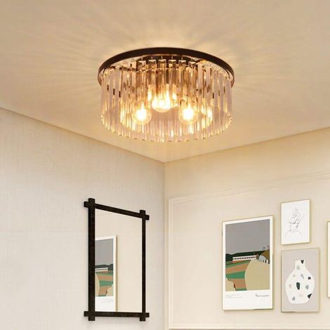 Lampe de plafond , plafonnier de salon noire E27, lampe de salon de design moderne, lampe de cuisine en cristal (sans ampoule) (SKU produit : 98262784 SKU Offre : 251023XDD04) (1/5)