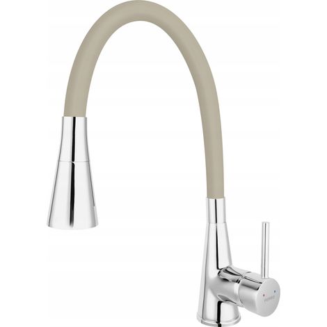 Ferro ferro Zumba II Spültischarmatur, beiger Auslauf, 2-F, Chrom (1/2)