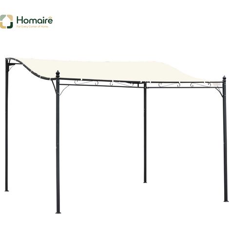 HOMAIRE Pergola Gartenpavillon en Métal Creme 297x297cm