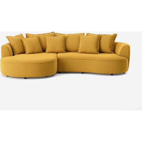 3-Sitzer Samtsofa mit rechter Ottomane im modernen Stil Marmolada - Gelb (1/5)