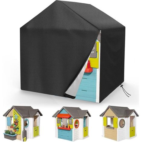Bache Cabane de Jardin pour Enfant 145x145x160cm, Housse pour Maison Enfant Exterieur, Tissu Oxford Imperméable, Résistant aux UV Et à La Poussière, Bache de Cabane Enfant Exterieur (1/5)