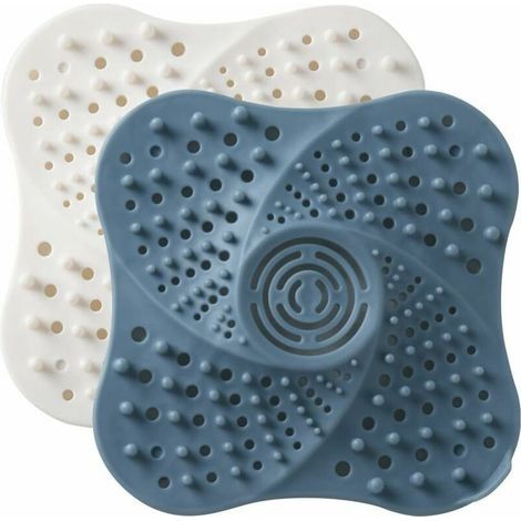 (Blanc et bleu) 2 pièces piège à cheveux de douche, filtre à cheveux de douche avec ventouse tamis évier bouchon de baignoire filtre anti-cheveux bouchon de douche filtre filtre de baignoire évier de (1/5)