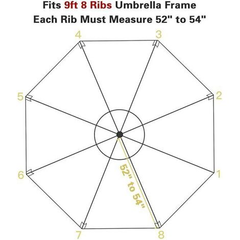 Housse de parasol - - 9 pieds (8 baleines) - Polyester - Amovible & lavable - Universelle, gris