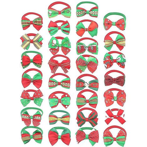Lot de 20 nœuds papillon pour animaux de compagnie (chiens et chats) - Accessoire de déguisement pour Noël