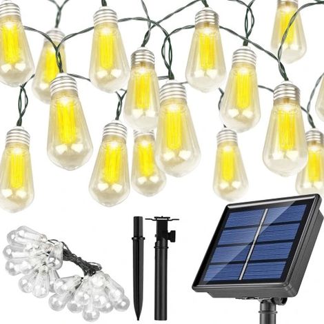 Gartengirlanden-Solarlampe mit 20 großen LED-Glühbirnen