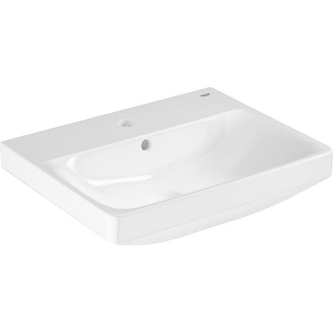 Grohe Euro Wastafel - à poser - 55x44cm - avec trou de robinet - avec trop-plein - fixation murale non comprise - blanc alpin (1/5)