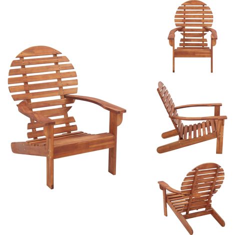 Chaise Adirondack Bois d'acacia massif - Chaise Adirondack - Chaise De Jardin - Mobilier De Jardin - Chaise Extérieure - Fauteuil De Jardin (1/5)