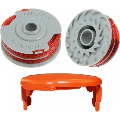 Bobine et fil pour débroussailleuse pour Flymo Contour 500 Power Plus 500 et 500XT (1 capuchon de bobine + 2 bobines) (1/5)
