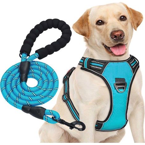 BelleRise - Harnais anti-traction pour chien de taille moyenne et grande, réglable, en tissu Oxford réfléchissant, facile à contrôler,S (1/5)