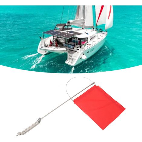 Acier inoxydable 304 pour voiliers et yachts, drapeau de mât marin, girouette rouge, drapeau nautique, 185135mm (7972SM). (1/5)