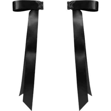 Pinza para el cabello magnética negra con lazo, pinza para el cabello de cinta de satén estilo ballet extraíble, delicado accesorio para el cabello en la parte posterior de la cabeza. (1/5)