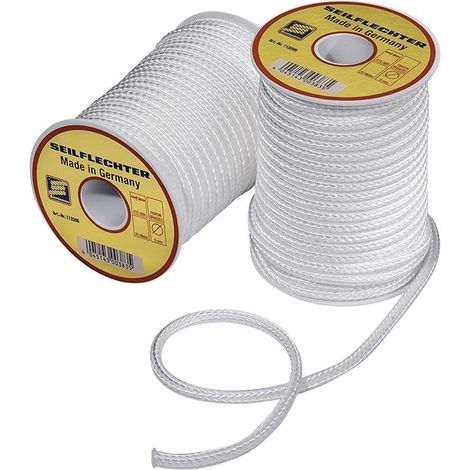 Fibron cord. 5mm. 20m on spool. braided. white. 410 daN