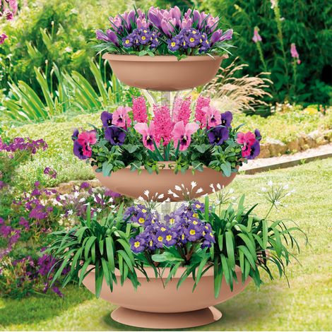 Fioriera ciotola fontana Ø50x64h kit 3 ciotole colore terracotta (1/4)