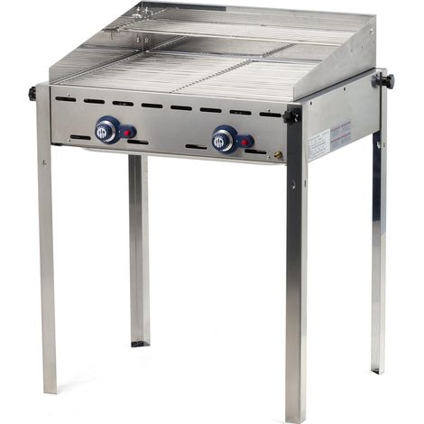 Barbecue Green Fire avec 2 brûleurs Profi Line 2 grilles en inox GN 1/1 116kW - Hendi