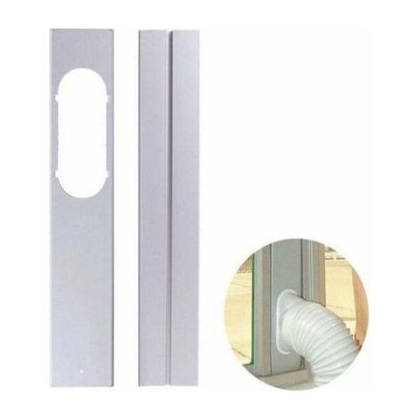 Guarnizione universale per finestre, adatta a condizionatori portatili, regolabile da 55 a 110 cm, larghezza 7,5 cm, pannello in PVC in 2 pezzi, facile installazione, marca Abysse. (1/5)